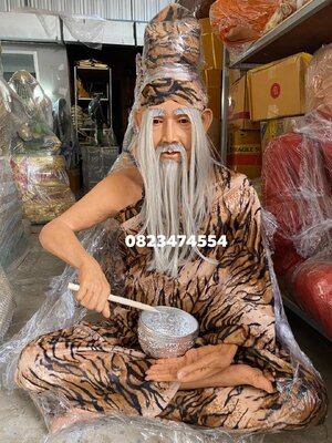 ปู่ฤาษี ฤาษีนารอด ฤาษีทำน้ำมนต์ หน้าตัก 30 นิ้ว เนื้อเรซิ่นไฟเบอร์กลาส ใส่ตาเทียม