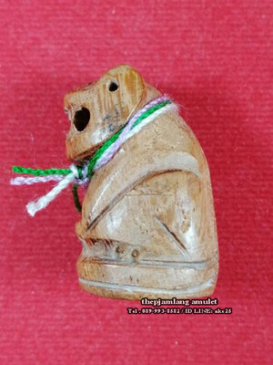 พยัคฆ์กันภัย(7) รุ่นไตรมาส 59 พระอาจารย์สุรเจตน์ วัดหนองหิน กาญจนบุรี เนื้อไม้คูณ ตะกรุดเงิน ปี 2559