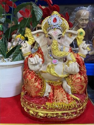 พระพิฆเนศ ปารีนาโมจัน ปางขจัดหนี้สิน ปางเเก้กรรม สูง12นิ้ว องค์ประดับผ้า