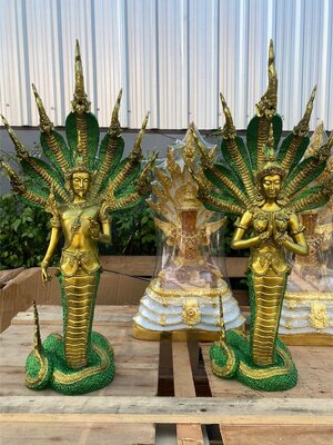 ปู่ศรีสุทโธย่าศรีประทุมมา ปู่ย่า สูง 31 นิ้ว นาคปรกใหญ่ องค์ใหญ่