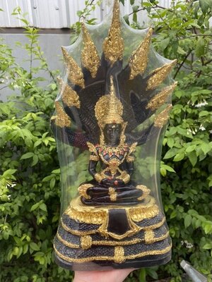 พระนาคปรก พระเเก้วนาคปรก องค์สีดำ สูง14นิ้ว กว้าง8นิ้ว นาคปรก 9 เศียร
