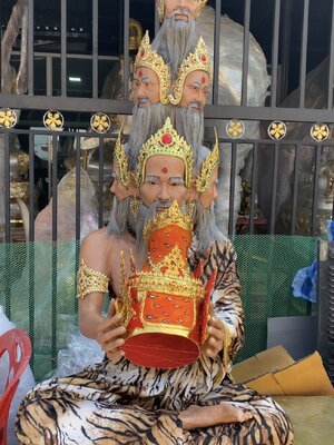 ฤาษีครอบเศียร ฤาษี ปู่พรหม พ่อเเก่ หน้าตัก 30 นิ้ว ขนาดเท่าองค์จริง ใส่ตาเทียม