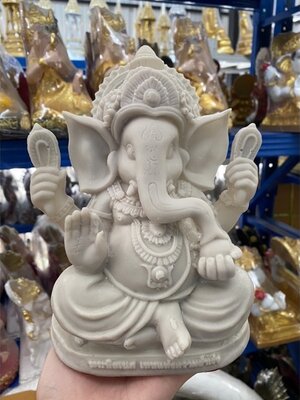 พระพิฆเนศ ปางรีนาโมจัน กว้าง6นิ้ว สูง10นิ้ว องค์ดิบสำหรับลงสีเอง