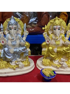 พระพิฆเนศ พระพิฆเนส นั่งบัลลังก์ประทานพร สูง9นิ้ว กว้าง6นิ้ว