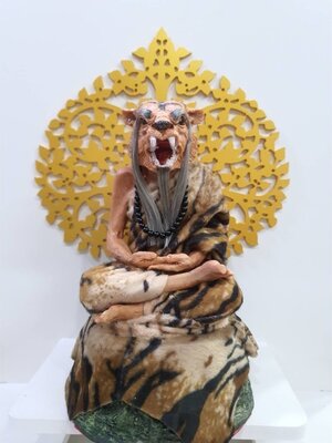 ปู่เจ้าสมิงพราย พ่อปู่หน้าเสือ สูง12นิ้ว กว้าง7นิ้ว