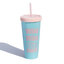 แก้วน้ำพลาสติก,แก้วน้ำพลาสติกพร้อมหลอด,640ml