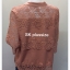 เสื้อลินินแต่งลูกไม้ คอตั้ง สีชานม รอบอก 48 นิ้ว