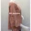 เสื้อคอตตอลแต่งลูกไม้ แขนพวง สีชานม รอบอก 50 นิ้ว