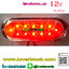 ไฟสต๊อปแลมป์ ไฟราวข้าง LED Oval 12v ขอบชุบโครเมี่ยม