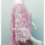 เสื้อลูกไม้ทรงเอ สีชมพู คอปาด แขนบาน 3 ส่วน รอบอก 48 นิ้ว