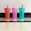 แก้วพลาสติก,แก้วพลาสติกพร้อมหลอด,แก้วเปลี่ยนสี,มีกากเพชร,710ml