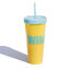 แก้วน้ำพลาสติก,แก้วน้ำพลาสติกพร้อมหลอด,640ml