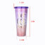 แก้วพลาสติก2ชั้น,แก้วน้ำพลาสติก,พร้อมหลอดดูด,650ML