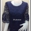 เสื้อลูกไม้ใยบวบ แขนพุ่ม สีกรมท่า รอบอก 44 นิ้ว
