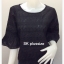 เสื้อคอตตอนฉลุ สีดำ คอปาด แขนต่อระบาย รอบอก 44 นิ้ว