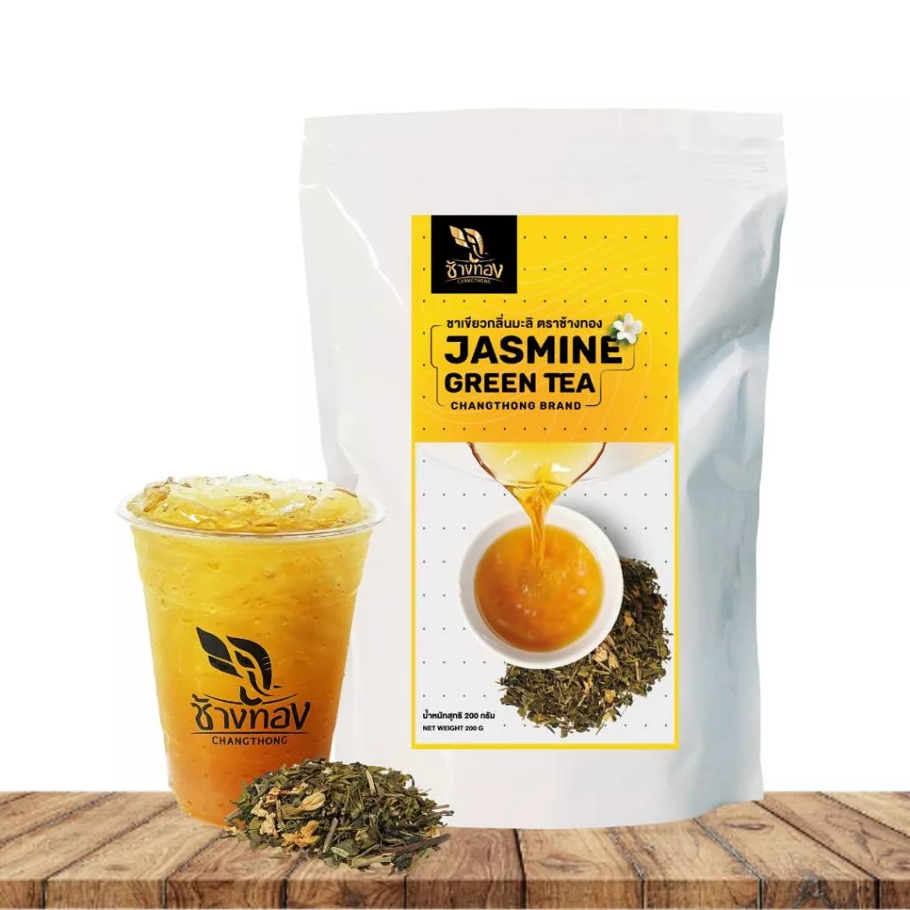 ชาเขียวมะลิ ตราช้างทอง Changthong Jasmine Green Tea 200 g. (LSI) (05-9073)