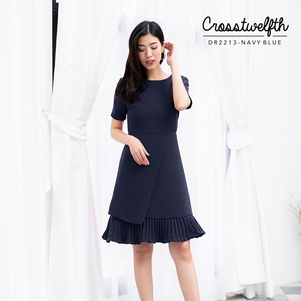 deres づらく 9th draping dress ネイビー2