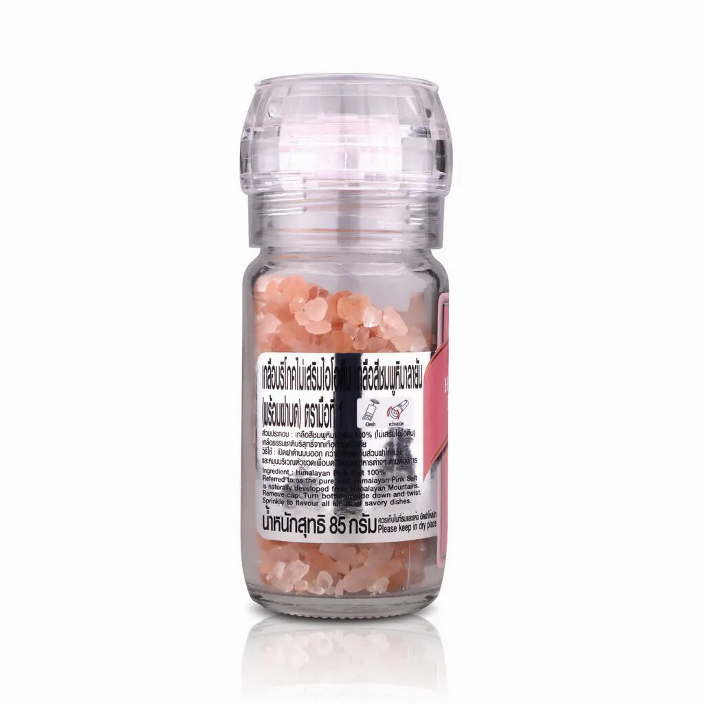 เกลือสีชมพูหิมาลายัน 85 กรัม ตรามือที่ 1 Himalayan Pink Salt in Grinder 85 g. (พร้อมฝาบด) (05-7626)